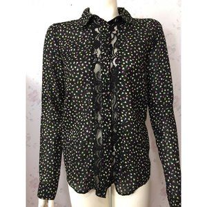 Lauren Conrad Blouse Shirt Lace Shoulders